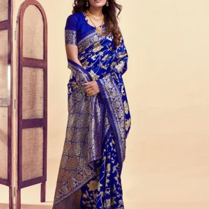 AXONIT Women's Silk Blend Banarasi Jacquard