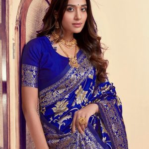 AXONIT Women's Silk Blend Banarasi Jacquard