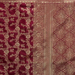 AXONIT Women's Silk Blend Banarasi Jacquard Floral