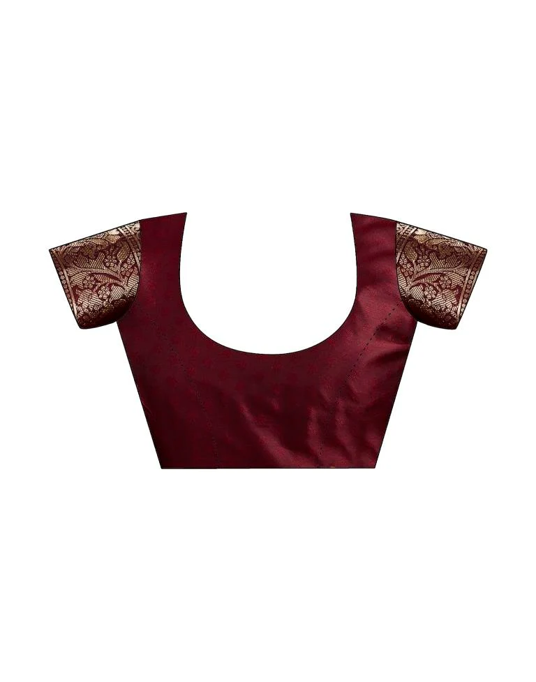 AXONIT Women's Silk Blend Banarasi Jacquard Floral