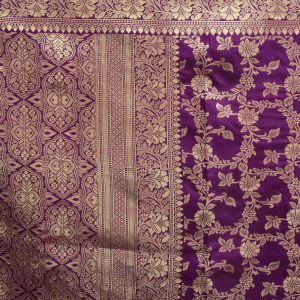 AXONIT Women's Silk Blend Banarasi Jacquard Floral