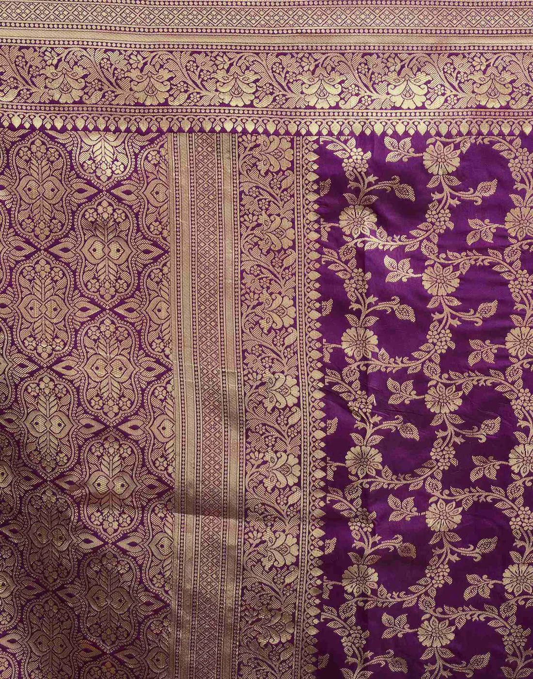 AXONIT Women's Silk Blend Banarasi Jacquard Floral