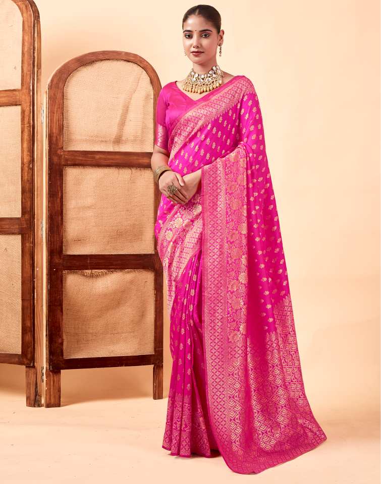 AXONIT Women's Silk Blend Banarasi Jacquard