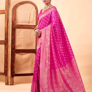 AXONIT Women's Silk Blend Banarasi Jacquard
