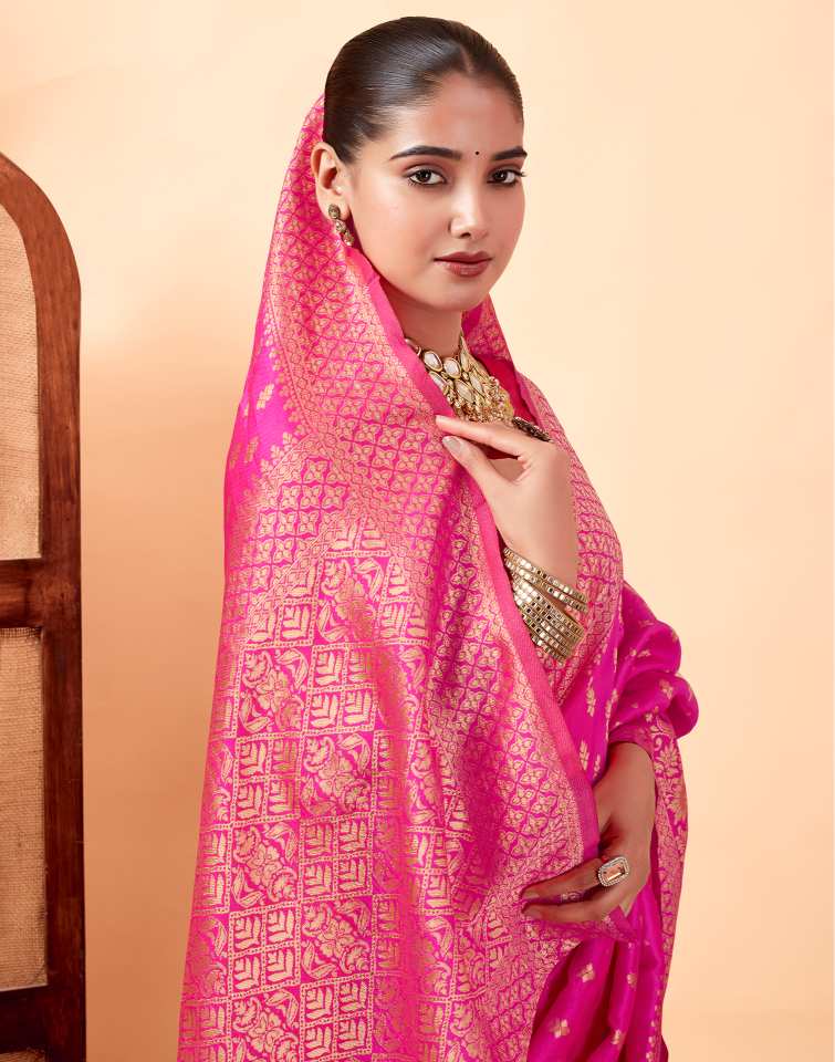 AXONIT Women's Silk Blend Banarasi Jacquard