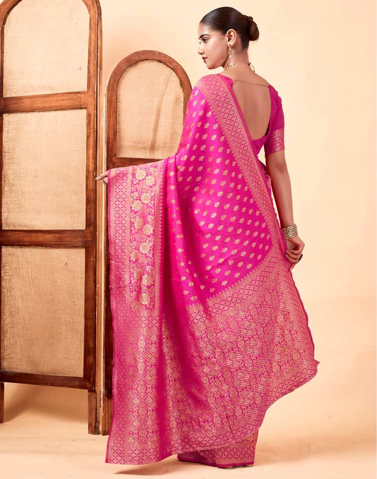 AXONIT Women's Silk Blend Banarasi Jacquard