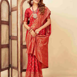 AXONIT Women's Silk Blend Banarasi Jacquard