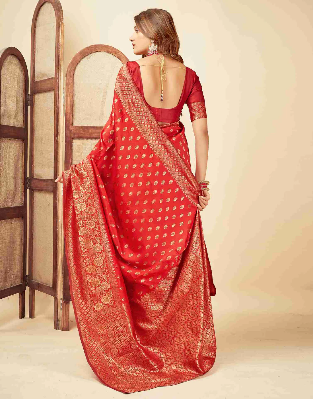 AXONIT Women's Silk Blend Banarasi Jacquard