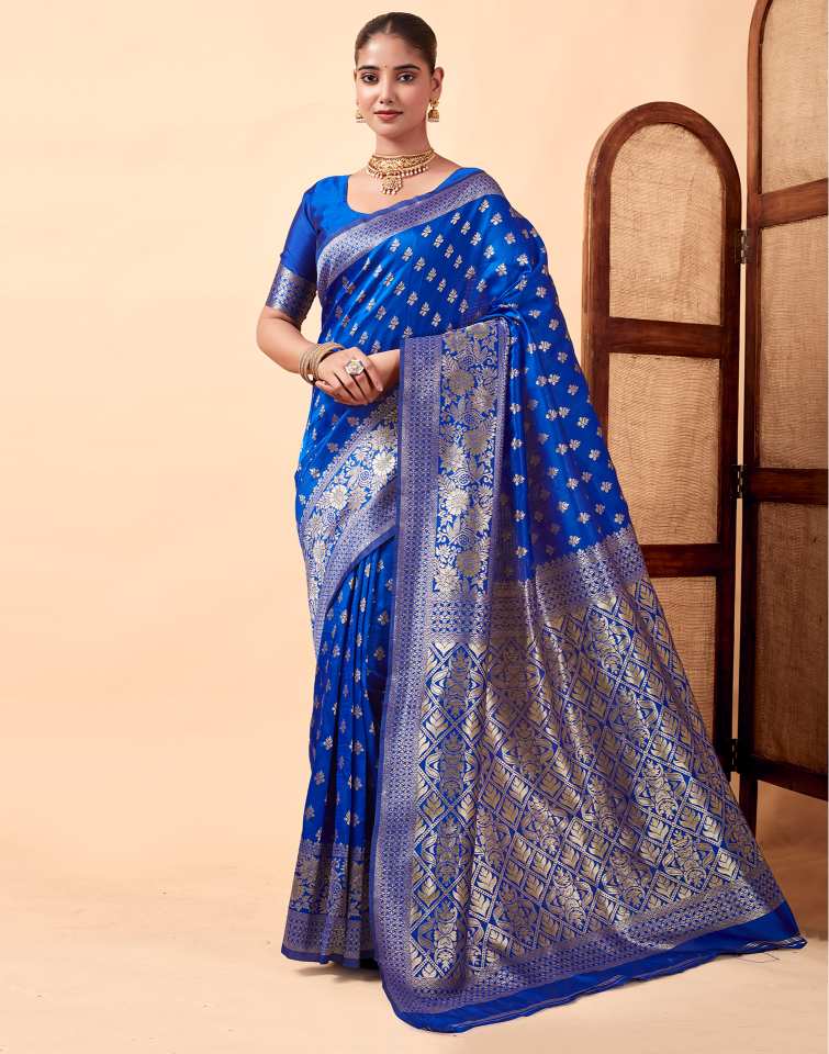 AXONIT Women's Silk Blend Banarasi Jacquard