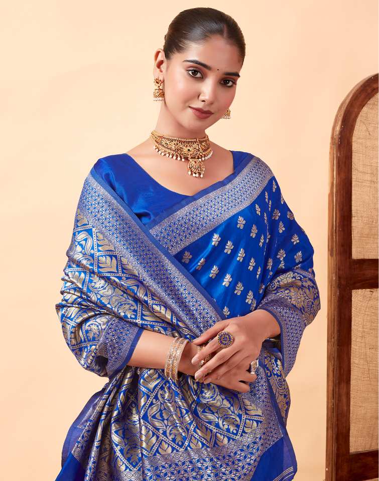 AXONIT Women's Silk Blend Banarasi Jacquard