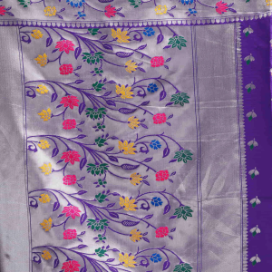 AXONIT Women's Silk Blend Banarasi Jacquard Multicolor Floral
