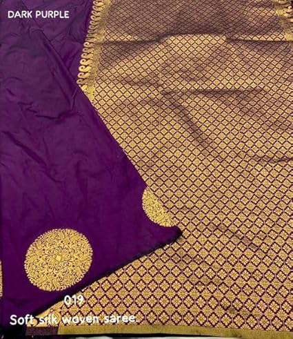 AXONIT Women's Silk Saree with Polka Butti Weaving & Golden Zari Pallu with Unstitched Blouse Piece