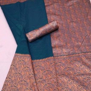 AXONIT Women's Premium Jacquard Silk Saree with Floral Brocade Border & Pallu Design with Unstitched Blouse Piece