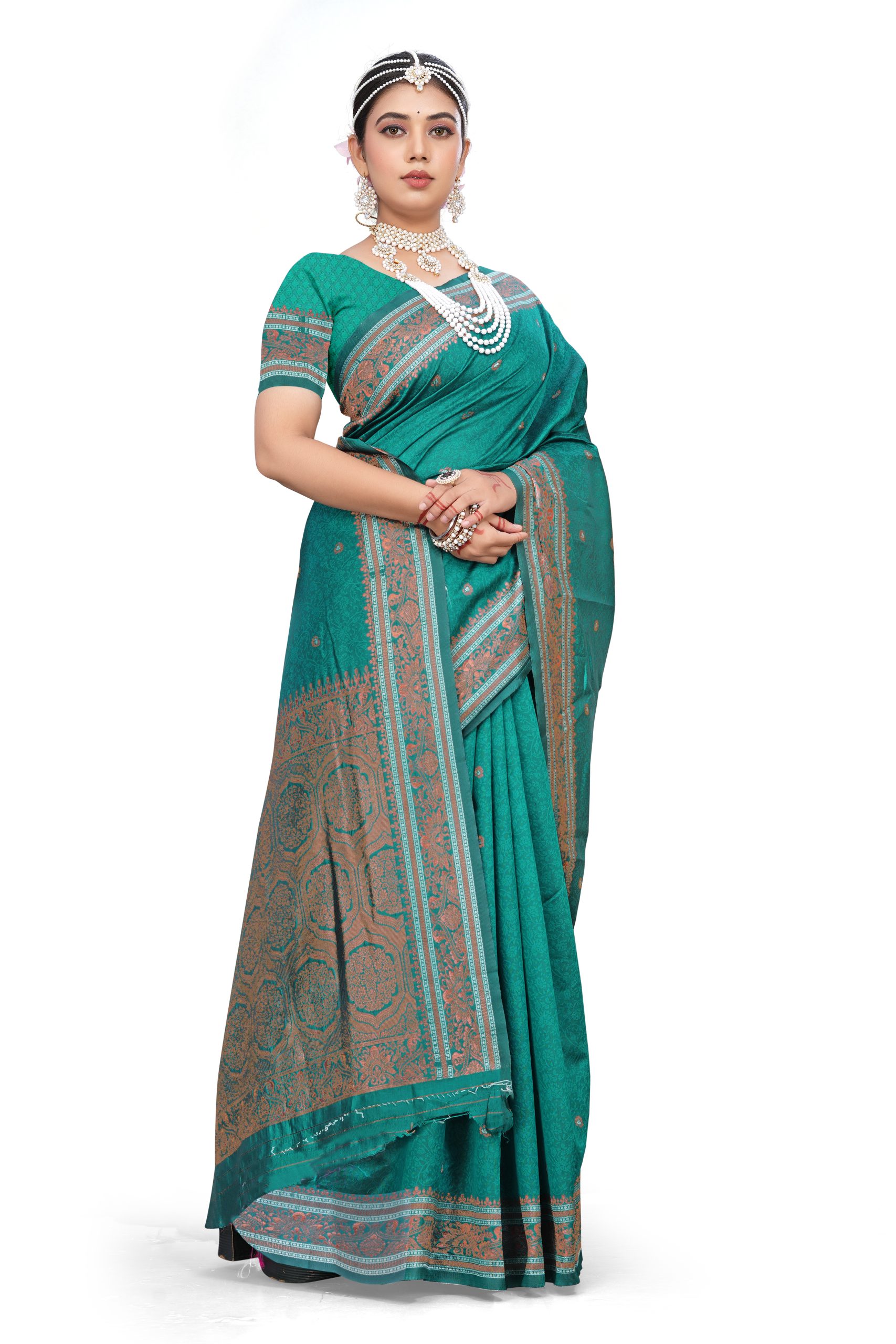 AXONIT Women's Premium Jacquard Silk Saree with