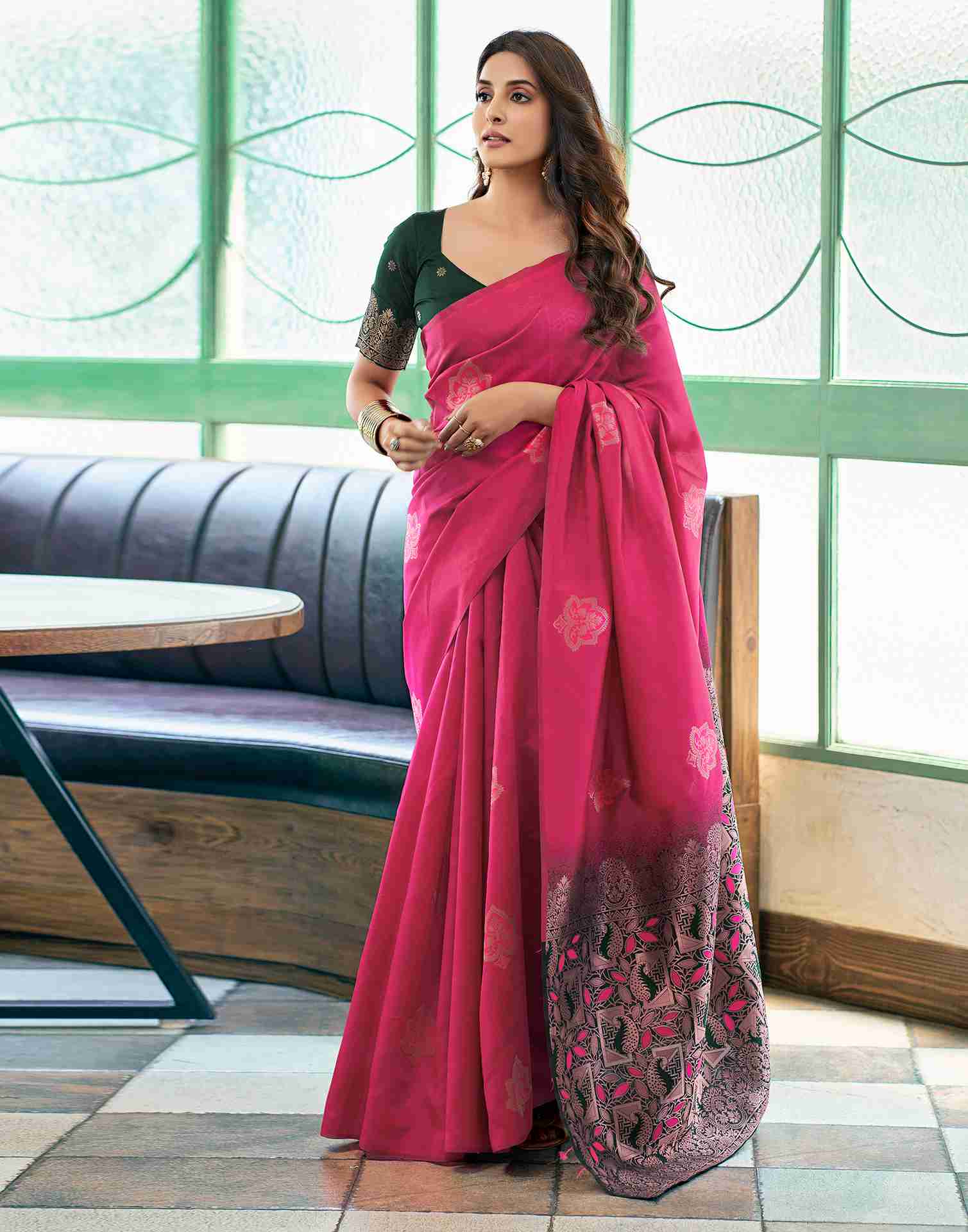 AXONIT Women's Premium Soft Silk Saree with