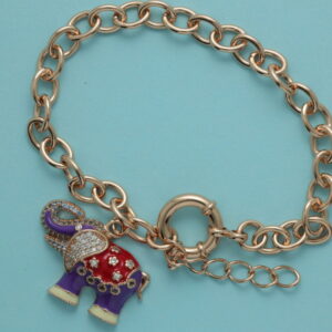 925 Sterling Silver Elephant Charm Bracelet | Dainty 925 Silver Lucky Elephant Bracelet | Minimalist 925 Sterling Silver Elephant Charm